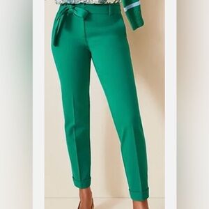 Loft Women’s Green Devin Tie Waist Slim Ankle Pants Size 0
